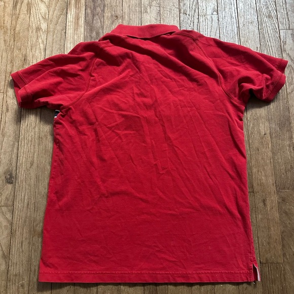 Abercrombie Fitch Muscle Red Short Sleeve Polo Shirt Rugby Preppy Striped XL - Picture 6 of 8